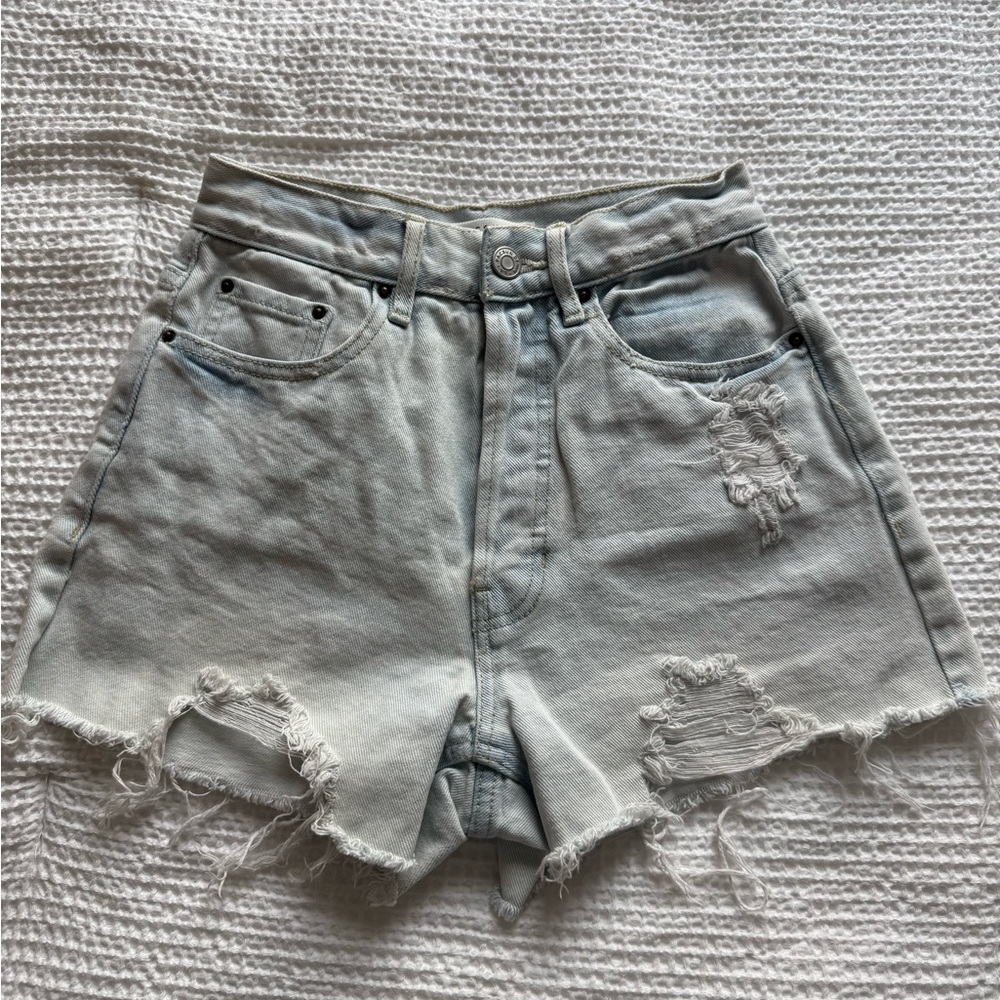 PacSun High Waist Blue Denim Shorts
